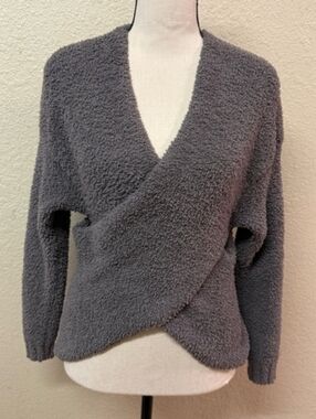 Elegant Charcoal V-Neck Sweater